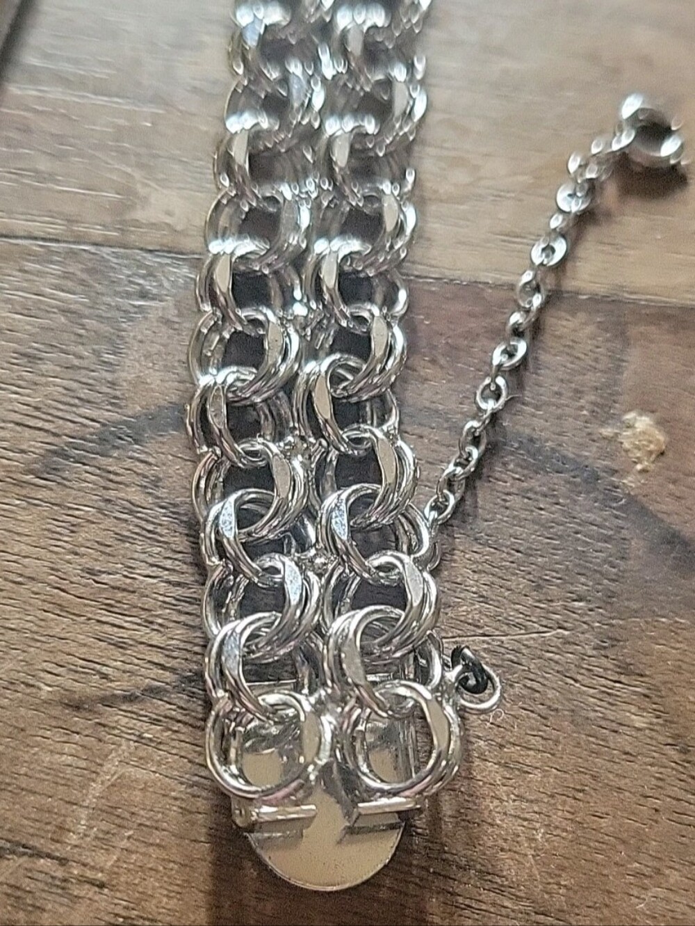 EVC STERLING DOUBLE LINK DOUBLE WIDE CHARM BRACELET 26.1 G